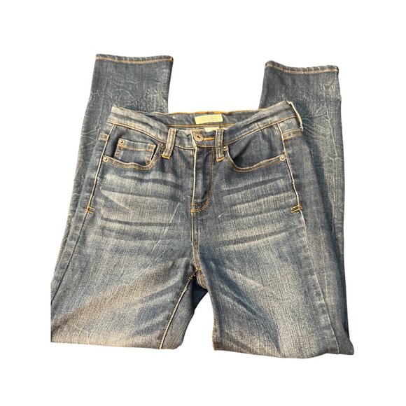 Vintage Y2k Mudd Blue Denim Jeans Slim Fit Straight Leg Size 1 Juniors Estate - Picture 3 of 6